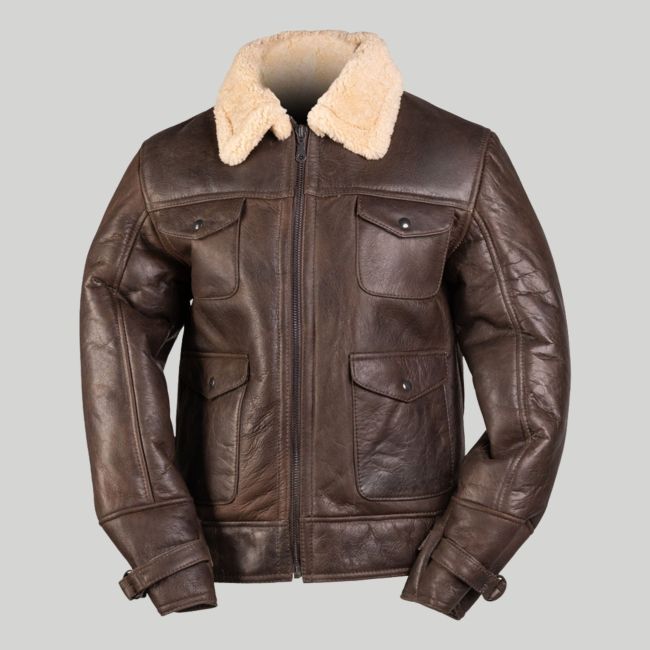 Blouson en cuir pilote US Navy A4 - Mil-Tec