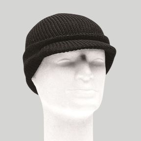 Bonnet US en laine avec visière - Noir - Mil-Tec
