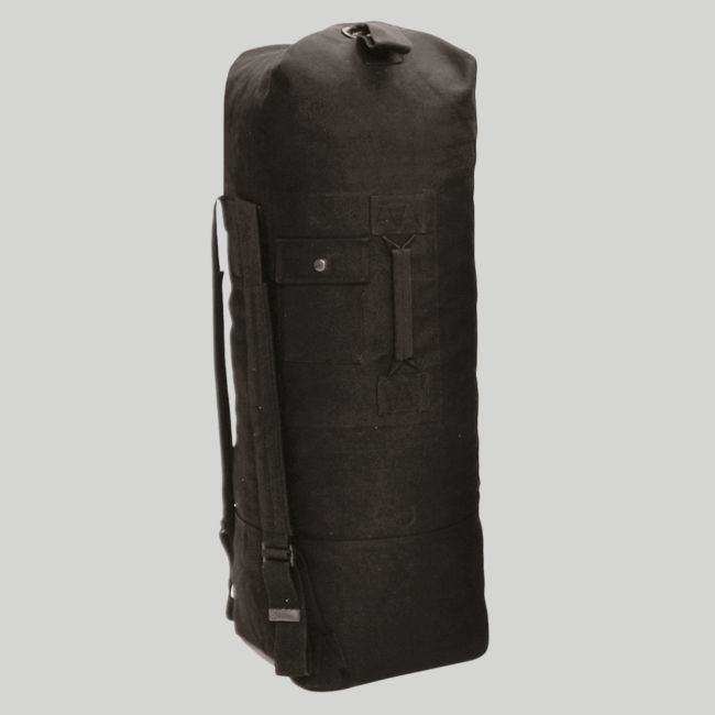 Bolsa de viaje con asas en algodón Marine US 75L - Negro - Mil-Tec