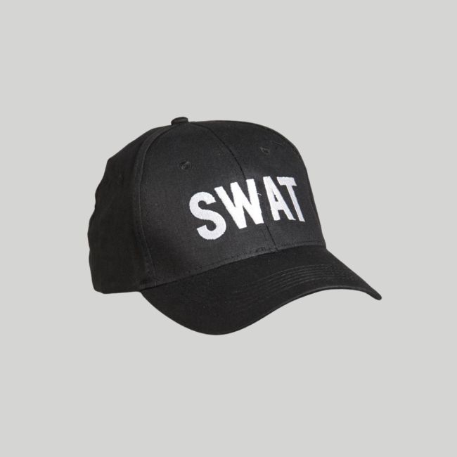 Casquette base-ball brodée SWAT - Noir - Mil-Tec