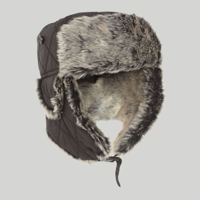 Gorra de invierno con piel sintética - Negro - Mil-Tec