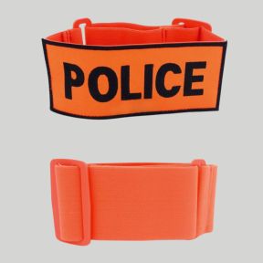 Braçadeira bordada da Polícia - Laranja - Equipamento de Patrulha