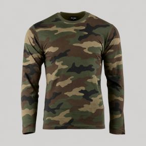 Langarm-T-Shirt - Woodland - Mil-Tec