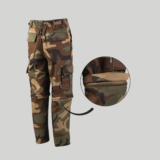 Pantalon zippé BDU enfant - Woodland - Mil-Tec