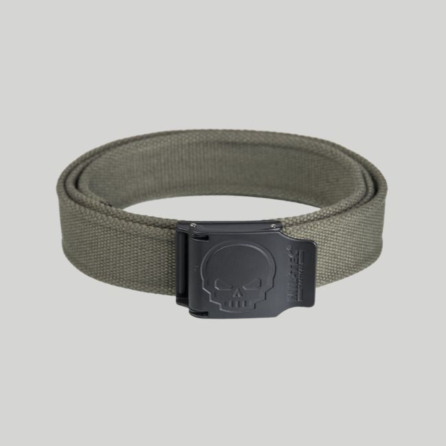 Riem met Skull-gesp 40mm - Olijfgroen - Mil-Tec