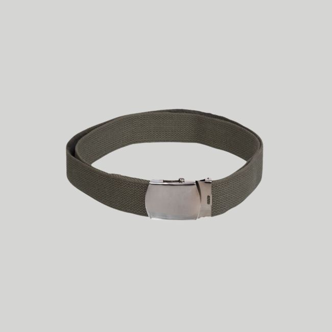 Cinto em lona US 38mm com fivela prateada - Verde Olive - Mil-Tec