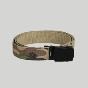 US-Stoffgürtel mit schwarzer Schnalle - Woodland - Mil-Tec