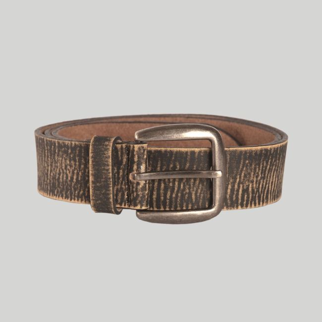 Cinturón Vintage de cuero - Negro - Mil-Tec