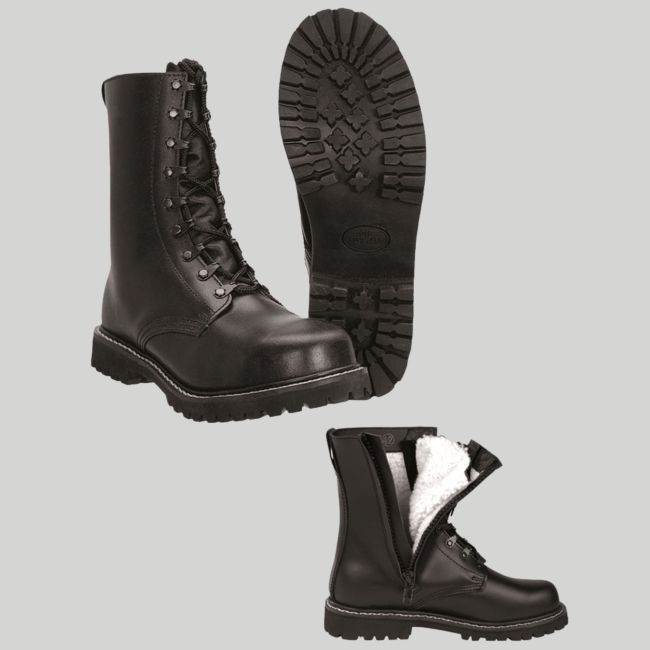 Buty wojskowe 1 zamek z podszewką pluszową - Czarny - Mil-Tec