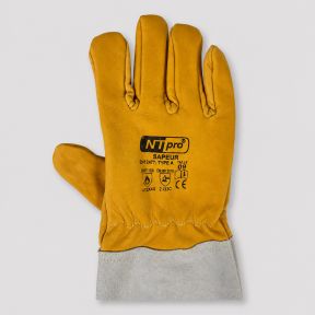Brandwerende handschoenen van rundernerf leder voor brandweerlieden - Geel - Patrol Equipement