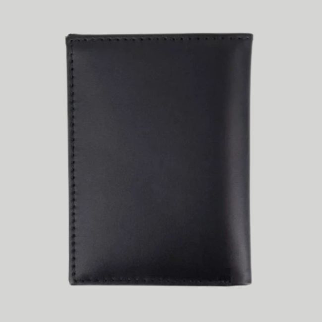 Mini-Lederkartenhalter mit 2 Klappen - Schwarz - GK