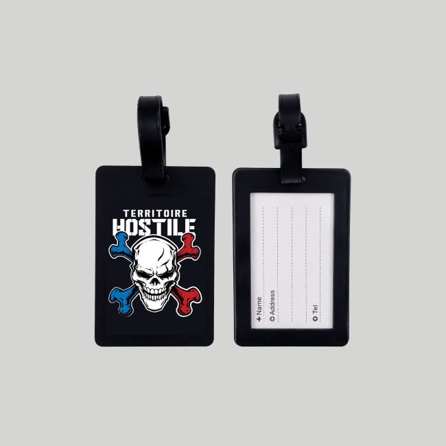 Bagagelabel "Vijandig Gebied" in Rubber 10 x 6,5 cm - Opex