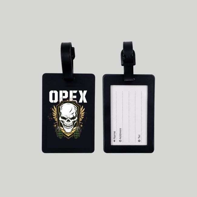 Etiquette Bagage "OPEX Grenade" en Rubber 10 x 6,5 cm - Opex