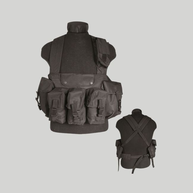 Chest-rig 6 zakken - Zwart - Mil-Tec
