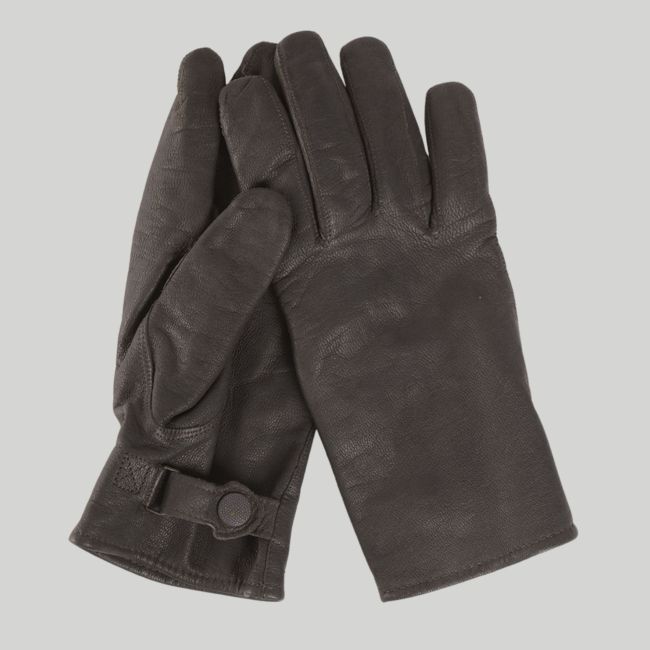 Gants en cuir de chèvre doublé en coton/polyester BW - Noir - Mil-Tec