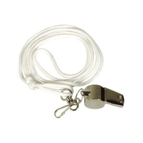 Sifflet chrome avec cordon blanc -Patrol Equipement