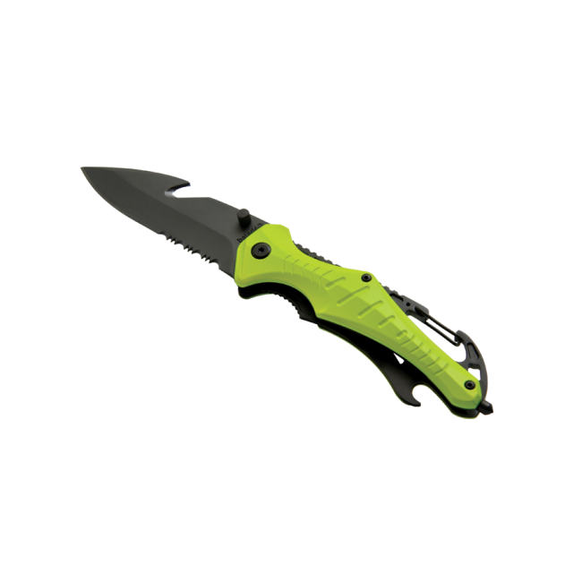 Couteau de sécurité EMERGENCY jaune fluo - Baladéo