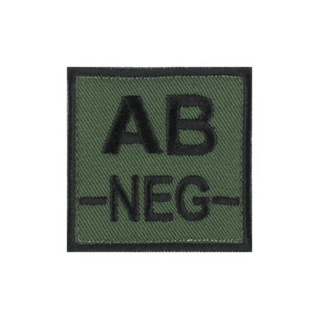 Écusson groupe sanguin AB- Noir sur Vert Armée - DMB