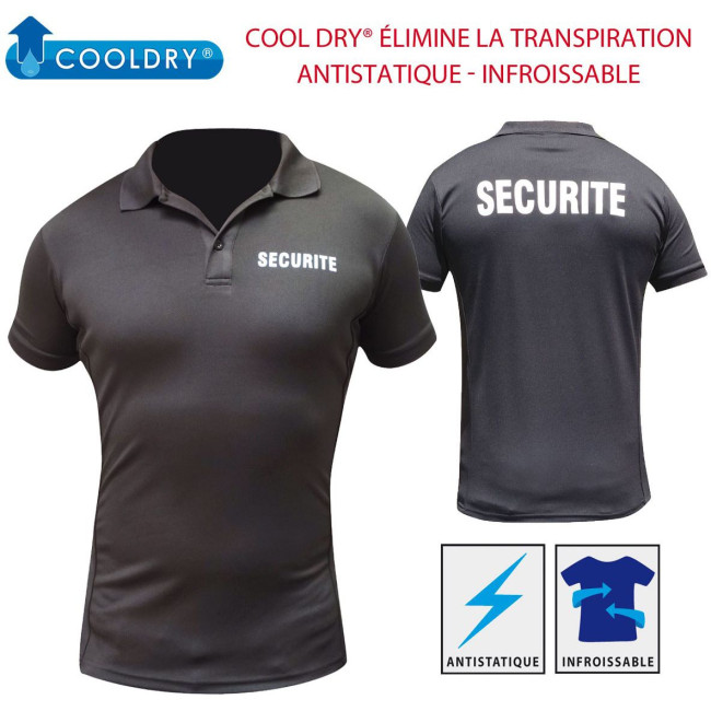 Polo Cooldry BEVEILIGING Zwart - Patrol