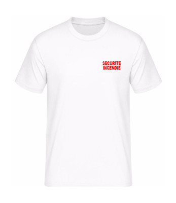 Tee-shirt SECURITE INCENDIE Blanc - Vetsecurite