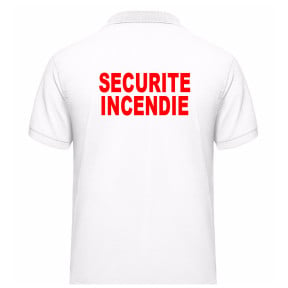 Polo SECURITE INCENDIE Blanc - Vetsecurite