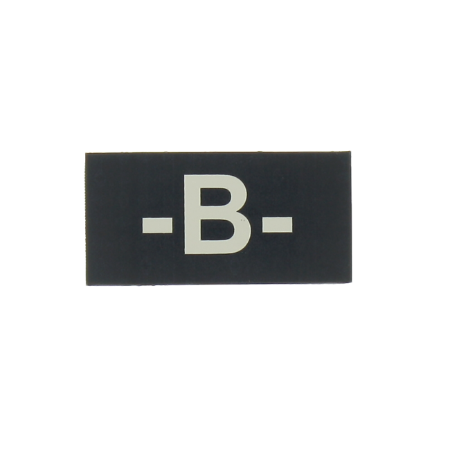 Patch de groupe sanguin Infrarouge B- Noir - Defcon 5