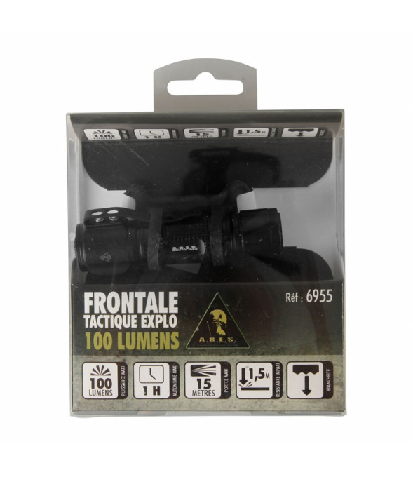 Lampe frontale tactique Explo 100 lumens - Ares