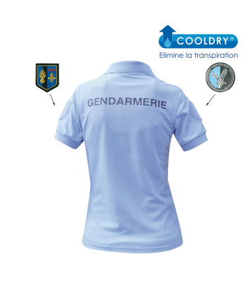 Polo Femme respirant Gendarmerie Bleu + velcros - Patrol