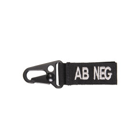 Porte clé tactique groupe sanguin AB- Noir - Miltec