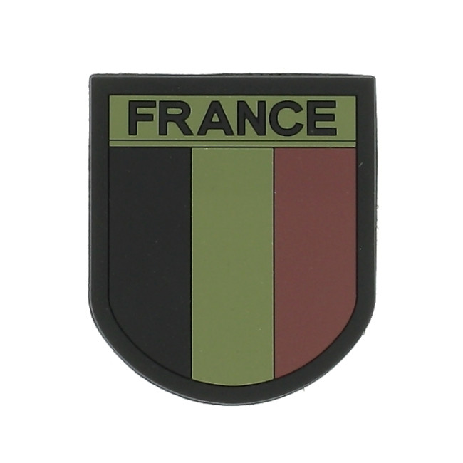 Écusson FRANCE silicone basse visi. contour Noir - Patrol