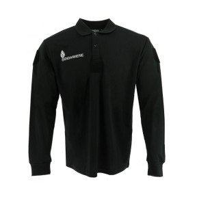 Atmungsaktives Poloshirt für Gendarmerie, langärmelig, schwarz - DMB PRODUCTS