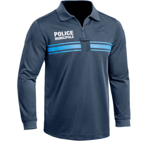 Polo Police Municipale P.M. ONE manches longues bleu - TOE Concept