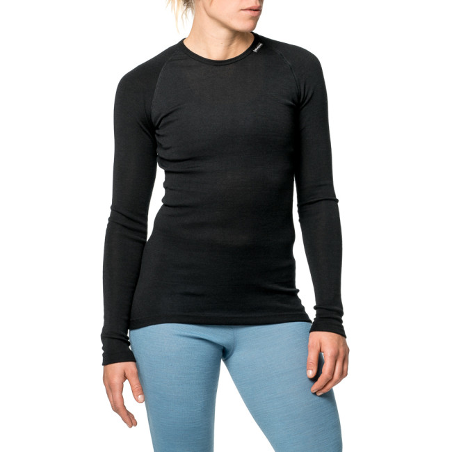 Langarm-T-Shirt Crewneck Lite Schwarz - Woolpower