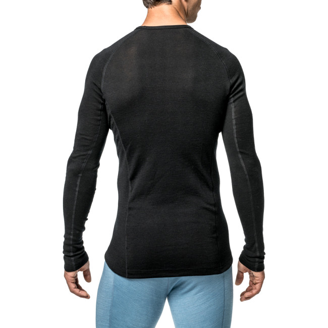 Koszulka z długimi rękawami Crewneck lite czarna - Woolpower