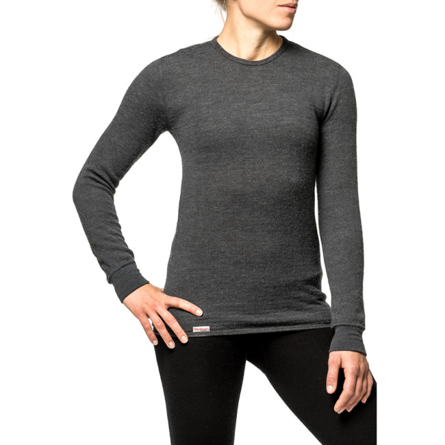 Langarm-T-Shirt Crewneck 200 grau - Woolpower