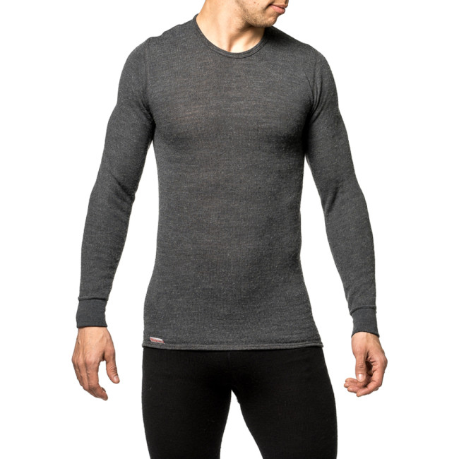 Koszulka z długimi rękawami Crewneck 200 szara - Woolpower