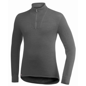 T-shirt z długimi rękawami z zamkiem Turtleneck 200 szary - Woolpower