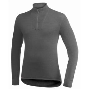 T-shirt z długimi rękawami z zamkiem Turtleneck 200 szary - Woolpower