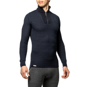 Tee-shirt manches longues avec zip Turtleneck 200 bleu marine - Woolpower