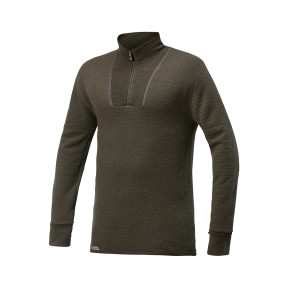 Lange mouwen T-shirt met rits Turtleneck 200 groen - Woolpower