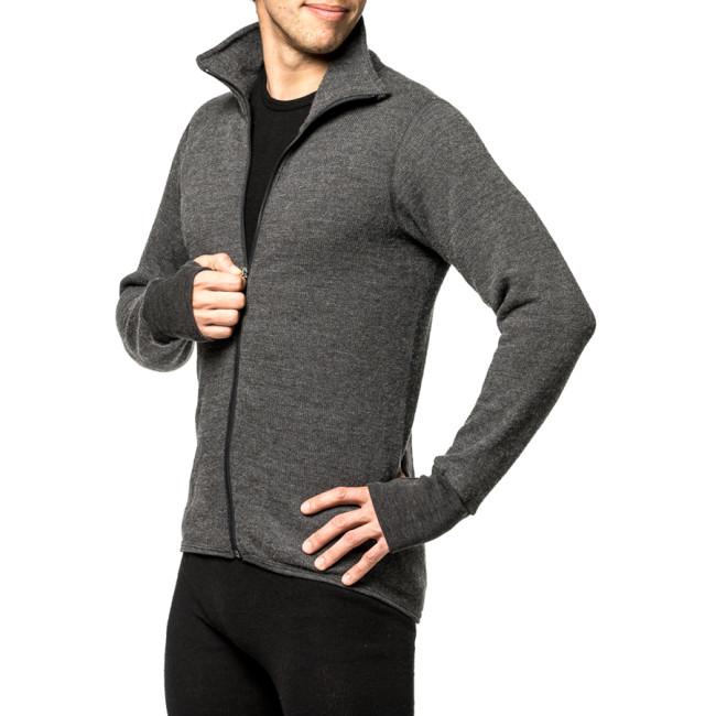 Kamizelka na zamek błyskawiczny Full zip jacket 400 szara - Woolpower