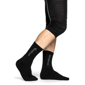 Ullfrotté 400 Socken mit schwarzem Logo - Woolpower