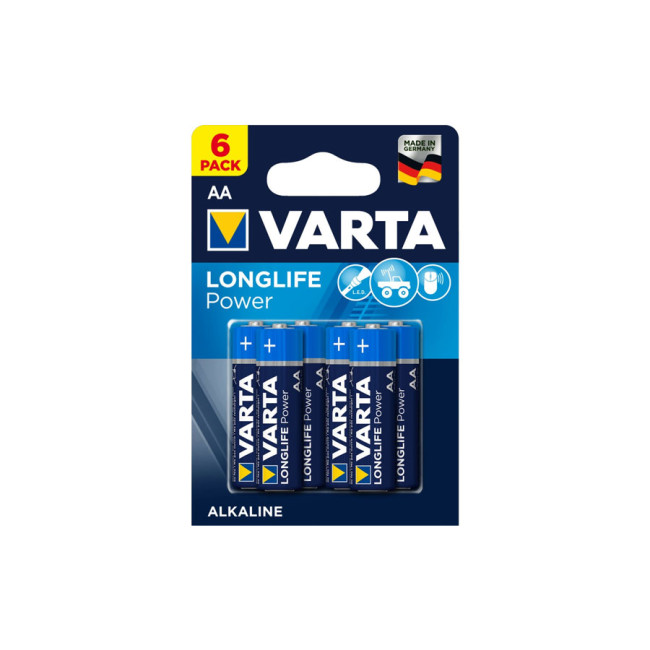 Lot de 6 piles AA Longlife power - Varta Lot de 6 piles AA Longlife power - Varta