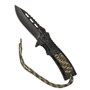 Opvouwbaar mes One-Hand para-koord camo - Miltec