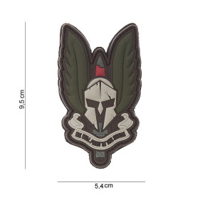 Patch 3D Spartan gris/vert en PVC - 101 Inc