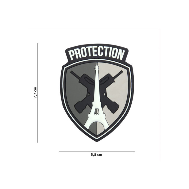 Wapenschild bescherming patch in grijs PVC - 101 Inc
