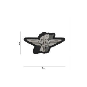 Naszywka 3D para skrzydlata z PVC szara - 101 Inc