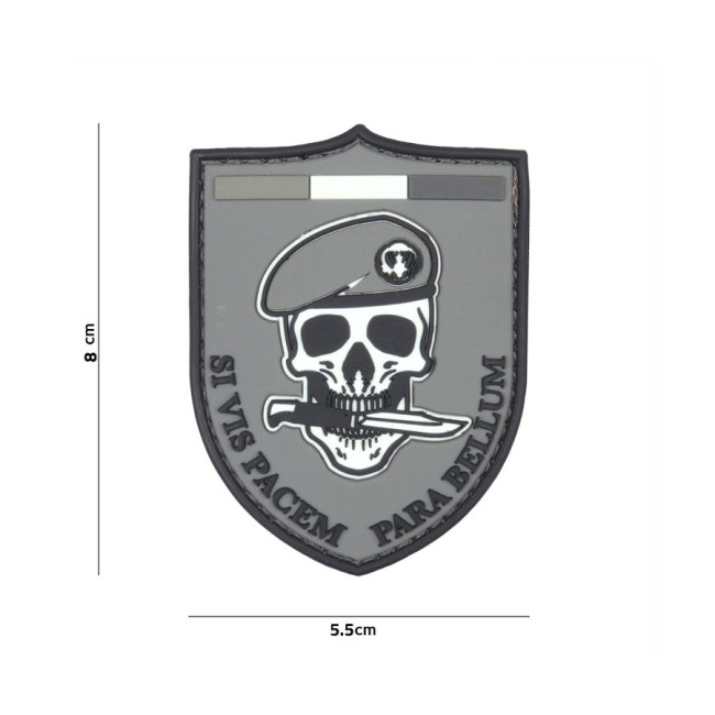 Naszywka herb "Si vis pacem para bellum" szara z PVC - 101 Inc