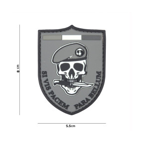 Patch embleem "Si vis pacem para bellum" grijs in PVC - 101 Inc