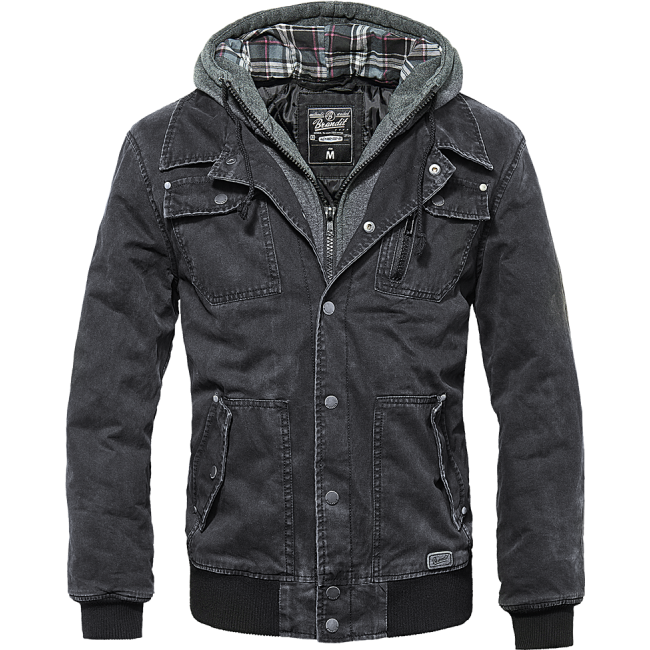 Vest Dayton Sweat Capuche verwassen zwart - Brandit